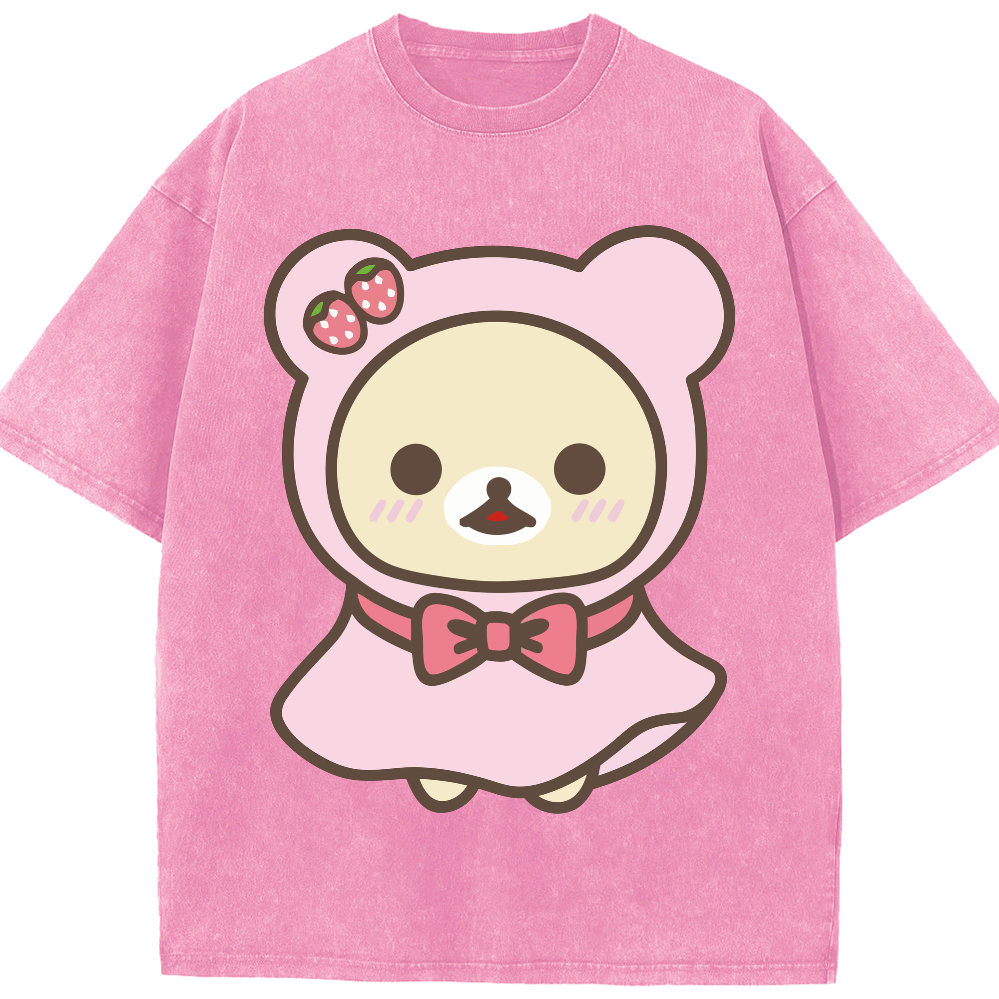 （画像用） リラックマ リラックマ キイロイトリ Rilakkuma Korilakkuma Kiiroitori 綿100% ヴィンテージ風 半袖Tシャツ（フロントプリント）